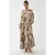 Gedrukte Lange Mouwen Viscose Maxi Jurk
