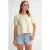 Textuur Muslin Crew Neck Blouse met Knopen Sluiting