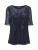 Goldner Paillettenblouse Mesh-shirt met geïntegreerde jerseytop