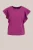 WE Fashion – Dames jersey T-shirt met embroidery – Regular fit – Fuchsia – Viscose –