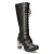 New Rock M-TR005-S1 Dames Kniehoge Zwarte Gothic Hoge Hakken Laarzen