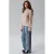 LMTD NLFBIRM straight leg jeans met split en studs – lichtblauw