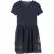 Maje mini-jurk met ronde hals en kanten details in marineblauw polyester