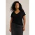 WE Fashion Curve top met textuur zwart