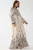 Geprinte V-hals Maxi-jurk met Knopdetail