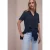 Street One Dames Blouse met korte mouwen in mousseline kwaliteit in Blauw