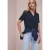 Street One Dames Blouse met korte mouwen in mousseline kwaliteit in Blauw