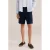 WE Fashion relaxed chino short met linnen donkerblauw