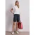 Street One Dames Mid Waist Bermuda in satijnlook in Blauw