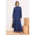 Marineblauwe platte maxi-jurk voor dames met hijab