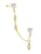 Hey Happiness Oorbellen ‘Chain Cuff’  goud