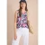 Top met gespleten hals en print