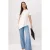 TRENDYOLMİLLA Dames Ecru Effen Kort Regular fit Blouses