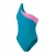 Speedo Dames/Dames Asymmetrisch Eendelig Zwempak (Groen/roze)