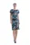 Rechte jurk met print in abstracte stof