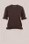 WE Fashion – Dames gebreide trui met ruches – Regular fit – Donkerbruin – Biologisch katoen –