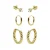 KARMA Jewelry gold plated oorbellen Teddy – set van 3