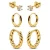 KARMA Jewelry gold plated oorbellen Teddy (set van 3)