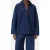 Closed Deep V Neck Blouse Dark Blue