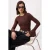 TRENDYOLMİLLA Dames Bruin Effen Lang Getailleerd Blouses