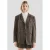 QS geruite regular blazer donkerbruin