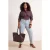 Trendyol Curve Dames Blauw Effen Mom Hoge taille Grote maten Jeans