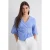 TRENDYOLMİLLA Dames Blauw Gestreept Driekwart mouw Getailleerd Blouses