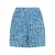 ICHI high waist gebloemde casual short blauw