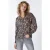 EsQualo Blouse V-neck Soft Deco Print Print