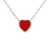 Zilveren rood hart ketting 925 – passie