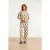 Smashed Lemon Beige broek met zwarte aztec print |