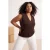 Trendyol Curve Dames Bruin Effen Mouwloos Getailleerd Grote maten Blouses