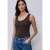 Street One Dames Basic top met ronde hals in effen kleur in Bruin