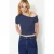 TRENDYOLMİLLA Dames Blauw Effen Kort Getailleerd Blouses