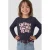 Orange Stars longsleeve met tekst – donkerblauw