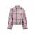 Shoeby getailleerde geruite blouse – lichtroze/groen
