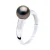 Modern Rush Ring TAHITI Pearl Ronde 8-9 mm 925