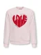 ONLY GIRLS Sweatshirt ‘KOGLOVELY’  rosé / donkerrood / zwart