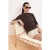 TRENDYOLMİLLA Dames Bruin Effen Driekwart mouw Oversized T-shirts