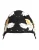 Zwarte Wol Witte Bloemen Gouden Blad Cloche Hoed