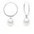 Oorbellen van Zilver 925 Rhodium verguld met Echte Zoetwaterparels Pear 8-9 mm