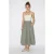 Hoog Taille Katoenen Poplin Midi Rok