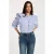 Morgan gestreepte blouse met ruches – lichtblauw