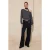TRENDYOLMİLLA Dames Grijs Gestreept Lang Regular fit Blouses