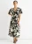Mono V-hals viscose midi-jurk met ruches