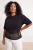 Trendyol Curve Dames Zwart Effen Kort Regular fit Grote maten Blouses
