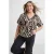 GREAT LOOKS crinkle top met strikkraag zebraprint
