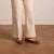 No Stress leren ballerina’s cognac