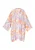 IZIA Kimono  lichtblauw / geel / lila / oranje