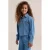 WE Fashion Blue Ridge denim blouse met borduursels – middelblauw